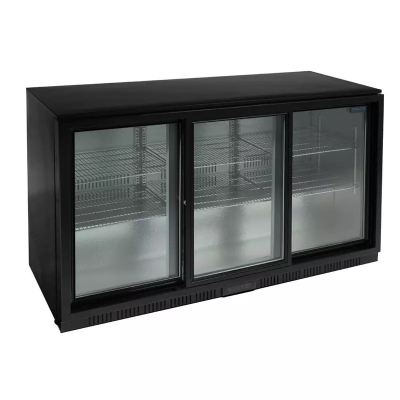 ARRIÈRE-BAR TROIS PORTES COULISSANTES SÉRIE G NOIR 320L